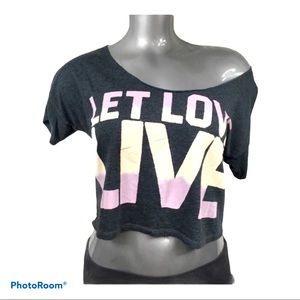 🎉 HP 🎉 Surfer‎ Core “Let Love Love” Crop Top L